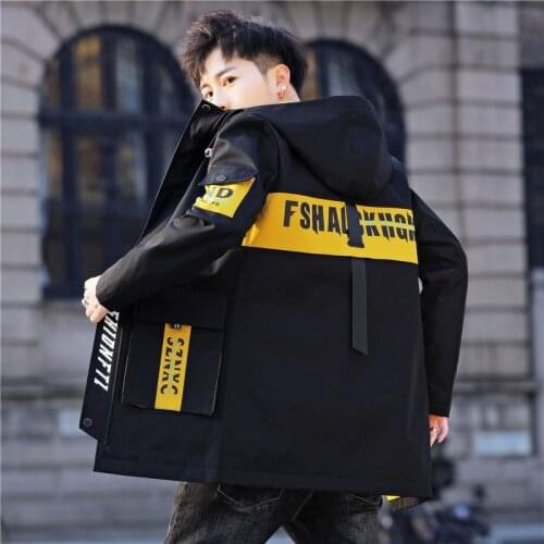 Men Jacket Spring Autumn Korean Style Casual Hooded Bomber Jackets Male Outwear Zipper Coat Streetwear Clothing New Windbreaker