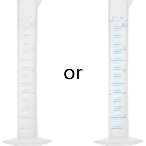 B2RC 50mL Measuring Cylinder Laboratory Test Graduated Liquid Trial Tube Jar Tool New