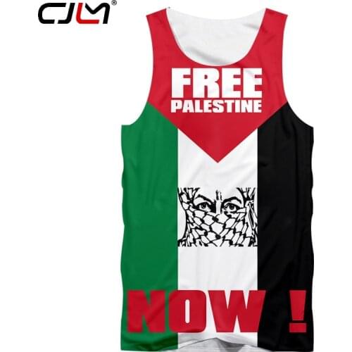 CJLM Fashion Free Palestine Men Vest Sleeveless Mens Tee Shirt Soft Purified Free Slogan Woman Mask Costume Tank Top Oversized