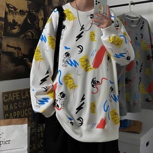 Autumn Men Sweatshirt Casual Hip-Hop Harajuku Japanese Streetwear Oversized Men Personality Letter Printing Hoodie