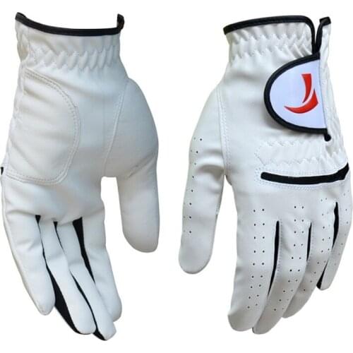 Men Left/ Right Hand Golf Gloves Soft Pure Sheepskin Anti-Slip Sweat Absorbent Golf Gloves Breathable Soft Mittens D0629