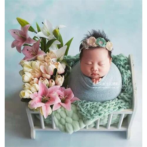 Soft Sweater Stretch Wrap Swater Knit Fabirc Newborn Wraps Baby Jersey lLayer Newborn Photography Props Basket Filler Cocoon