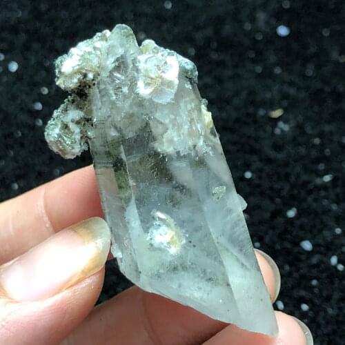 23gNatural white crystal cluster mica mineral specimen aura meditation healing teaching stone home decoration collection