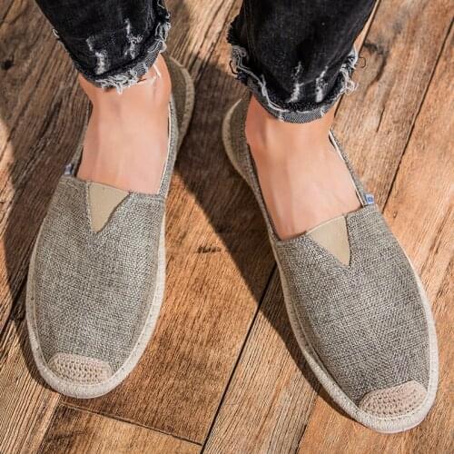 New Lok Fu Shoes Mens Casual Linen Shoes Mens Shoes Light and Soft Comfortable Fisherman Shoes Mens Fashion Sports Shoes