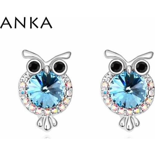 ANKA wholesale owl crystal earrings top fashion punk style Women Jewelry Earrings Main Stone Crystals from Austria #103788
