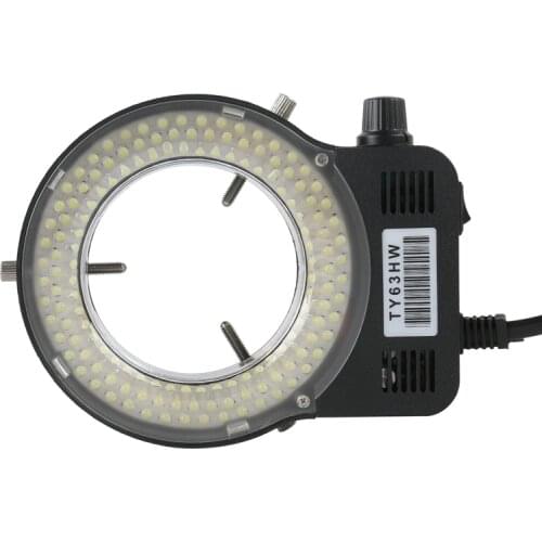 Adjustable 144 LED Ring Light Illuminator Lamp For Industry Stereo Microscope Lens Camera Magnifier 110V-240V Adapter
