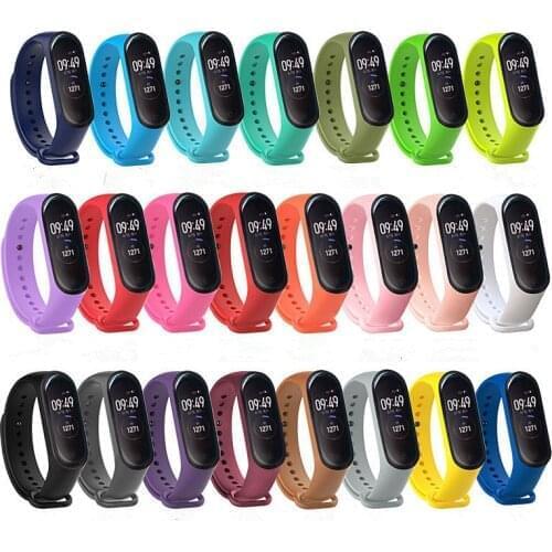 Strap For Xiaomi Mi Band 5 4 3 Strap Silicone Wristband Bracelet Replacement For Xiaomi Band 4 Mi 3 5 Band Wrist Color TPU Strap