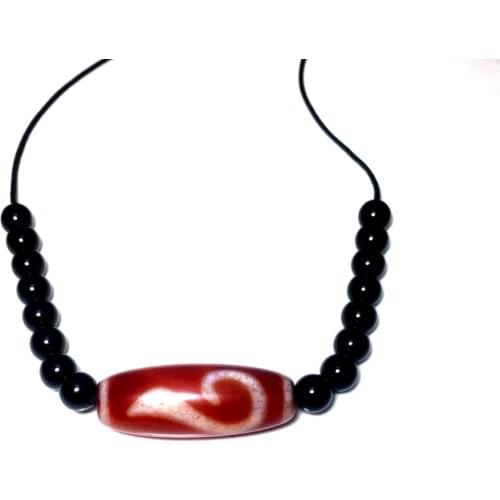 Tibet dedicated red dragon agate Big men money hook wishful DZI men&women couple jewelry necklace short necklace Free Shipping
