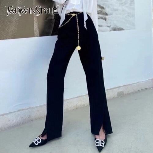 Женские брюки клеш TWOTWINSTYLE China At AliExpress