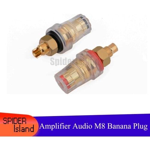 Pure Copper Power Amplifier Audio M8 Large Transparent Crystal Terminal Lithium Battery Speaker Terminal Banana Plug Connector