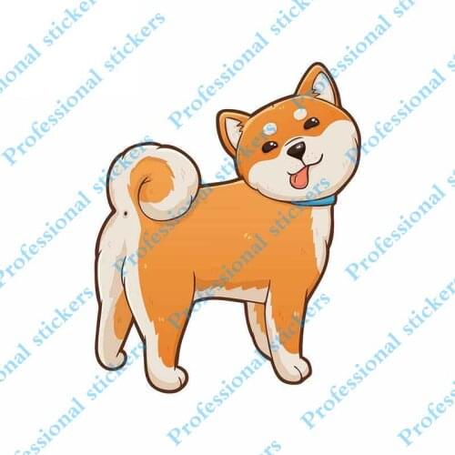 Funny 13cm x 10.4cm Cartoon Shiba Inu Car Stickers Car Bumper Trunk Decal Cute Dog Car Styling Car Accessories