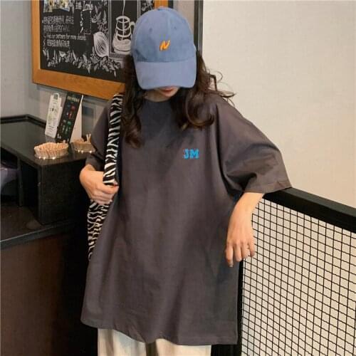 Womens T-shirts Tops Japanese Kawaii Ulzzang Retro Letter Print Loose Lazy Tshirt Female Korean Harajuku Clothes For Women