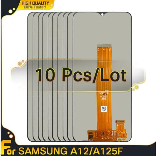 10 Pcs Pieces LCD For Samsung Galaxy A12 A125F A125F/DS Display LCD Touch Screen Digitizer Assembly replacement Repair Parts