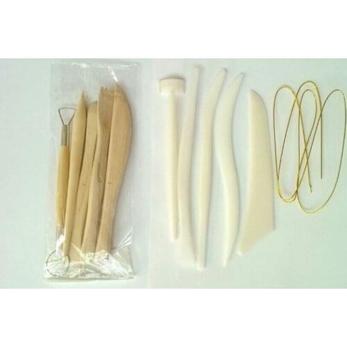 1set 11pcs Wood Handle Wax Pottery Clay Sculpture Carving Modeling Tool DIY CraftFree Shipping wholesale/retail