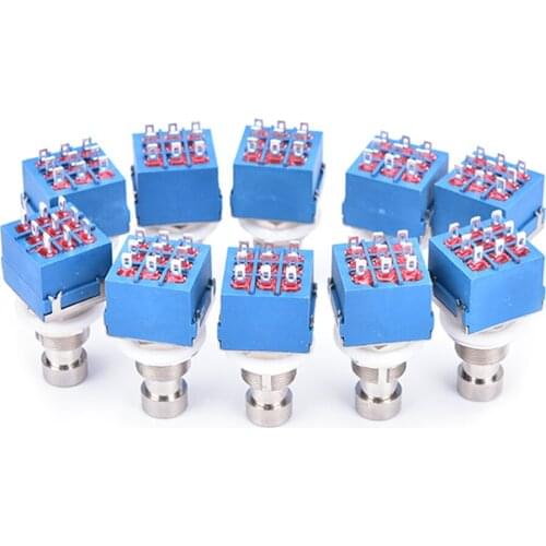 10Pcs 9-pin 3PDT Guitar Effects Pedal Box Stomp Foot Metal Switch True Bypass Guitar Parts Accessories