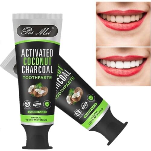 100G Natural Activated Coconut Charcoal Toothpaste Oral Care Teeth Whitening Anti-inflammatory Stain Removal Tooth Paste