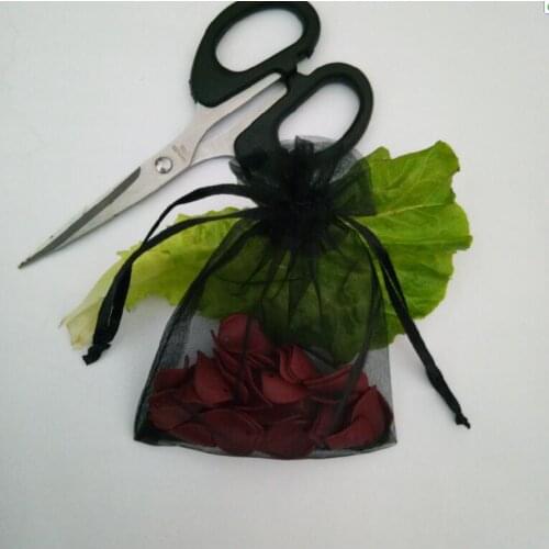 100pcs/ Black 17x23 20x30 25x35 30x40cm Organza Gift Bags Jewelry Packaging Drawstring Bags Apply to Wedding/Birthday/Party