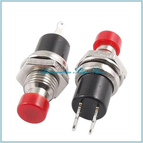 2pcs Red 2 SPST OFF-(On) NO Mini Push Botton Momentary Switch 1A 250V AC PBS-110