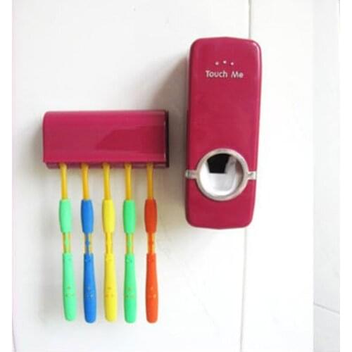 2 in 1 Antibacteria UV Light Dispenser 5 Toothbrush Holder Squeezer Organizer