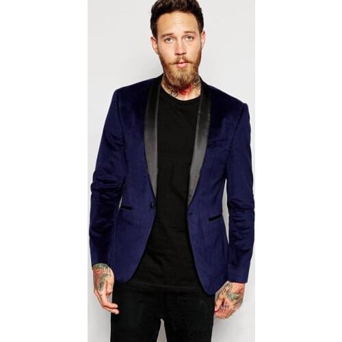 2017 Latest Coat Pant Designs Royal Blue Velvet Men Suit Formal Slim Fit 2 Piece Tuxedo Custom Fashion Groom Prom Blazer Terno
