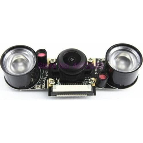 50pcs/lot for Raspberry Pi 3B+ Camera Night Vision Wide Angle Fisheye Camera 5MP Webcam +Infrared IR LED Lights + Acrylic Holder