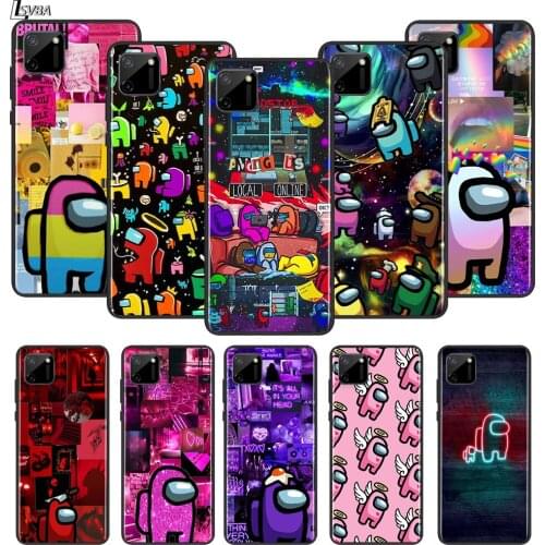 Cartoon man in Space For OPPO Realme Narzo 20 C2/3/11/12/15/17 X2 X3 X7 XT X50 Q2 Q2i V3 V5 V15 Pro Black TPU Phone Case