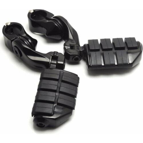 Black 1.25" Highway Pegs Foot Pegs Mount For Engine Bar Touring Softail Dyna Sportster Electra Glide Road King Street Glide Eng
