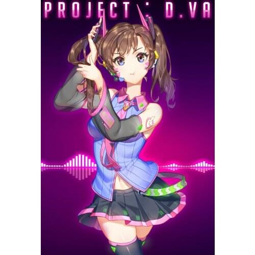 Hot Game Anime D. VA Cosplay Art Film Print Silk Poster Home Wall Decor 24x36inch