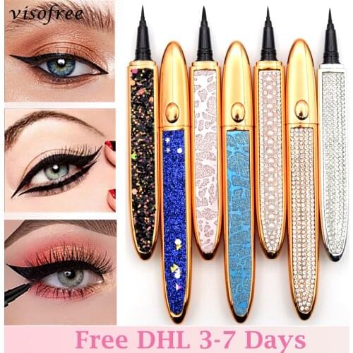 Visofree Free DHL Self-adhesive Eyeliner Pen Glue-free Magnetic-free for False Eyelashes Waterproof No Blooming Eye Liner Pencil