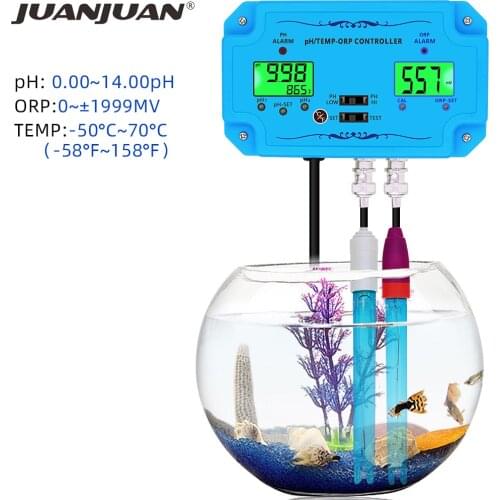 3 in 1 pH/TEMP/ORP Controller PH-2839 ORP Meter PH Tester Detector BNC Type Probe Water Quality for Aquarium Monitor 30% off