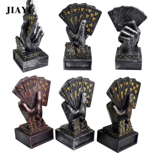 JIAYI Casino Metal Poker Cards Tournament Winner Finger Trophy Cup Poker Trophy Game Souvenirs Winner Award Prize Decoration 1Pc