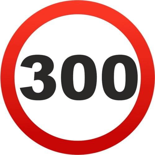 LLY-0817 Various Sizes Personality Car Decal Speed Limit Sign 300 Modeling Stickers PVC Auto Motorcycle Decorative Accessories