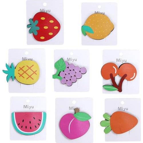 New Kids Hair Accessories Fruit Pineapple Hairpins Children Paint BB Clip Girls Cute Cartoon Mermaid Rainbow Hair Clips
