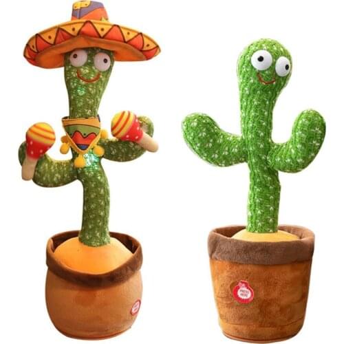 Singing Dancing Cactus Plush Toy With 60 120 Songs Electronic Shake Dancing Toy Recording Learning To Speak Twisting Cactus Plu