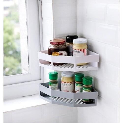 Shampoo Supplies Bathroom Shelves Punch-free Corner Shelf Bathroom Seamless Tripod Storage Rack For Holder Shower