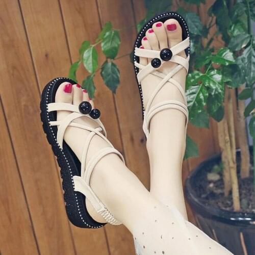 Summer Women Platform Sandals Fashion Buckle Design White 7cm Increasing Sandals Thick Sole Casual Platform Shoes Female