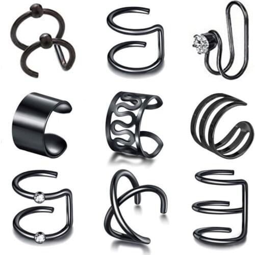 1pcs Punk Simple Ear Clip Cuff Wrap Earrings For Men Women Nose Ring Clip-on Earrings Non-piercing Ear Cuff Eardrop Body Jewelry