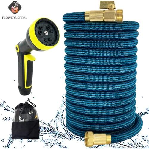 NewHigh Pressure Watering Hose Garden Watering Retractable Magic Hose 17Ft-100Ft Pet Cleaning Car Wash With Spray Gun Hose Set