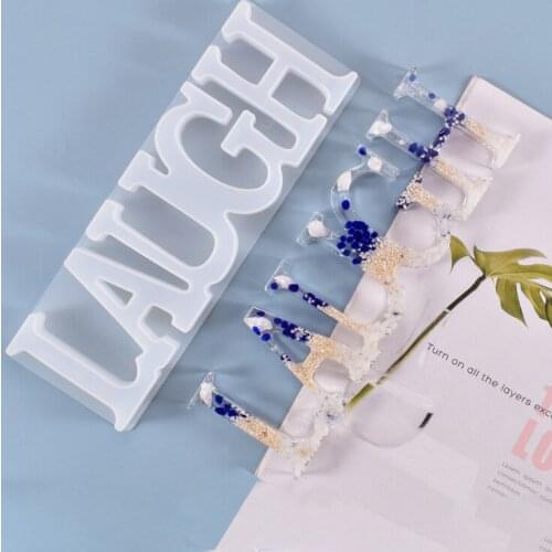 Diy Crystal Drop Mold Pendant English Word LAUGH Laughs Listed Door Brand Mirror Silicone Mold