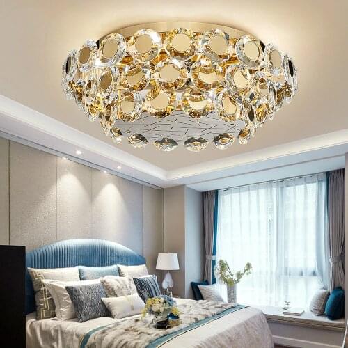 Modern Crystal Ceiling Chandelier for Living Room Gold Bedroom Chandeliers Lighting Fixture Luxury Home Decor Chandelier