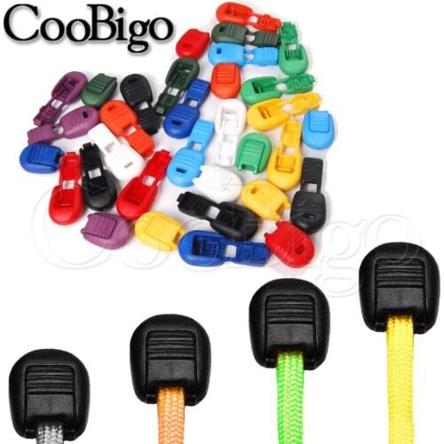 50Pcs 15mm*22mm Zipper Pull Cord Ends Clip Colorful Plastic For Tether Tip Cord Lock Sportswear Shoelace Backpack Accessory