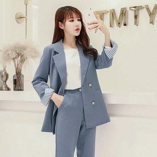 Womens suit two-piece 2019 autumn and winter new suit jacket female casual temperament fashion slim nine pants womens wild
