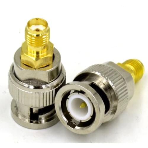 10pcs BNC Male Plug to SMA Female RF Coaxial Straight Adapter BNC to SMA RF Coax Connectors
