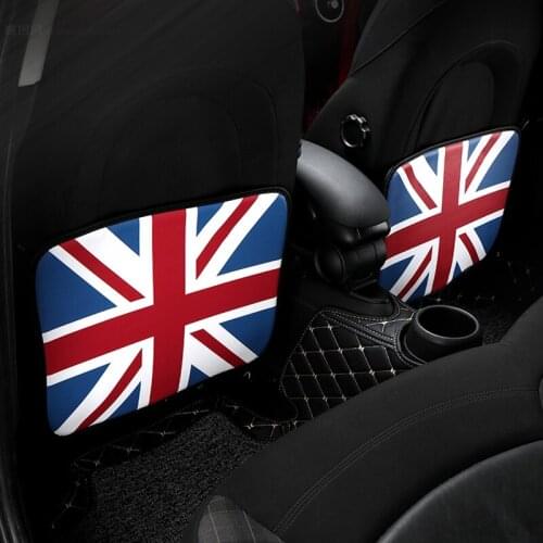 2PCS British flag Car seat anti-dirt pad Child anti-kick mat For BMW Mini ONE COOPER S F54 F55 F56 F60 R55 R56 R60 R61
