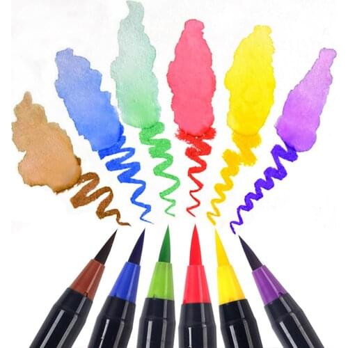 20 Colors Watercolor Brush Pen Painting Marker Drawing Calligraphy Tool Markers Set Micron Pen Soft Brush Drawing Painting Pen