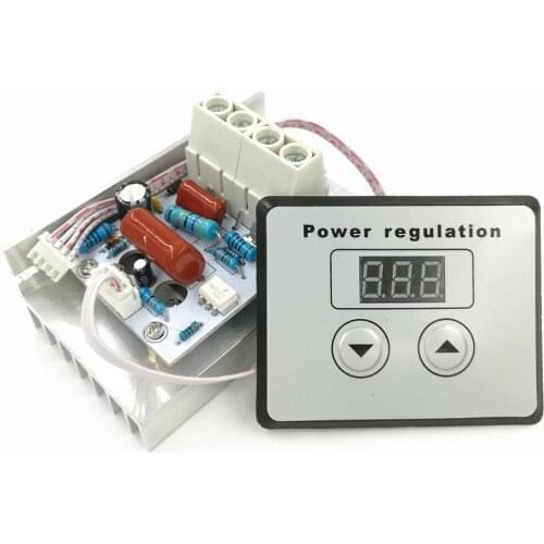 20PCS/LOT AC 220V 10000W 80A Digital Control SCR Electronic Voltage Regulator Speed Control Dimmer Thermostat Digital Meter(6.8)