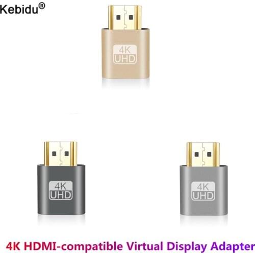 Kebidu VGA Virtual Display Adapter 1.4 DDC EDID Dummy Plug Headless For Ghost Display Emulator Aluminum Alloy Lock plate