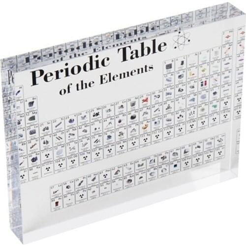 Acrylic Periodic Table Display With Real Elements Kids Teaching School Day Birthday Gifts Chemical Element Display Home Decor