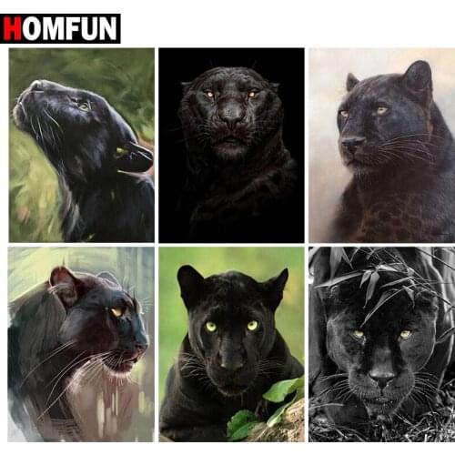 HOMFUN Full Square/Round Drill 5D DIY Diamond Painting "Panther forest animal" Embroidery Cross Stitch 5D Home Decor Gift