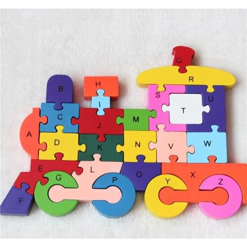 Free shippment English letters, sika deer, jigsaw puzzle, wooden toys for emotion manual and color